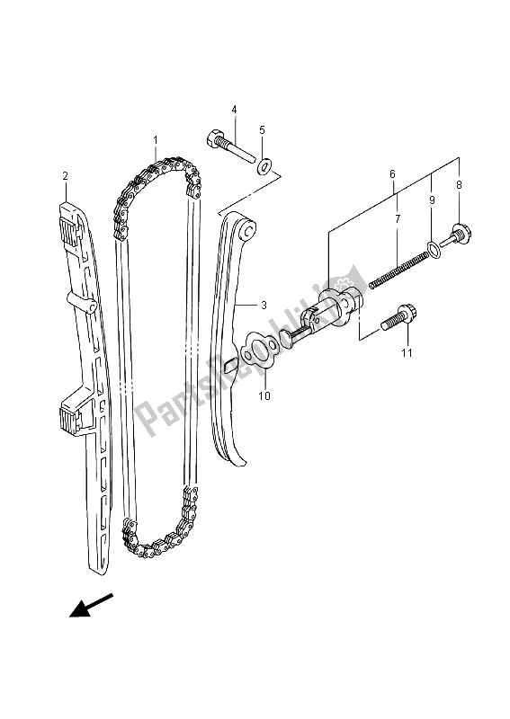 All parts for the Cam Chain of the Suzuki LT A 400 FZ Kingquad ASI 4X4 2014