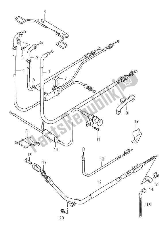 All parts for the Control Cable of the Suzuki VZ 800 Marauder 1998