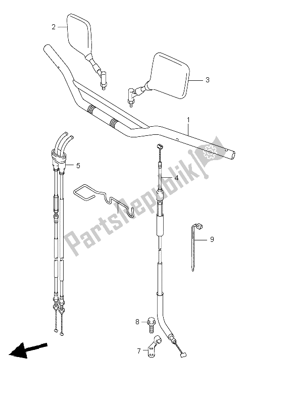 All parts for the Handlebar (e24) of the Suzuki DR Z 400E 2003