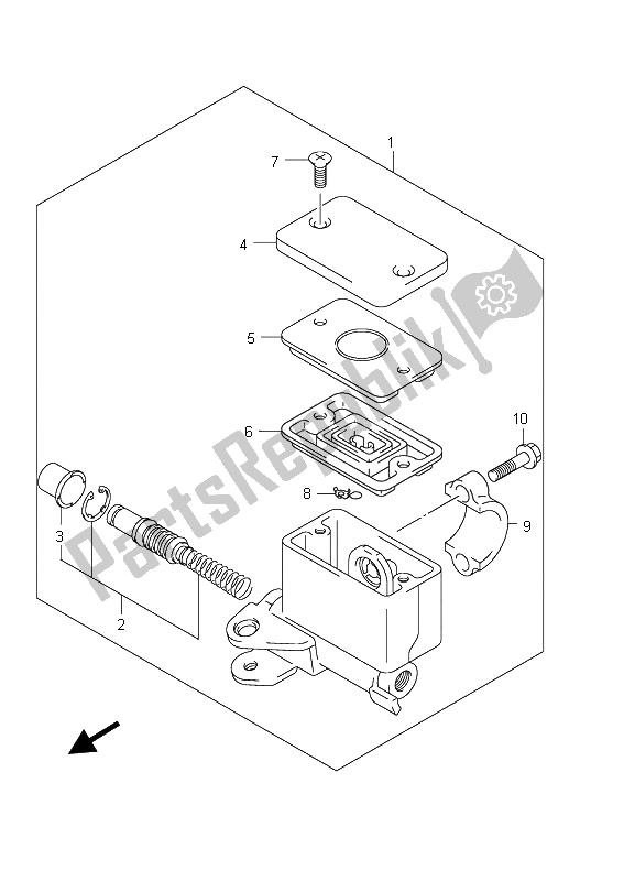 All parts for the Front Master Cylinder of the Suzuki AN 650A Burgman Executive 2011