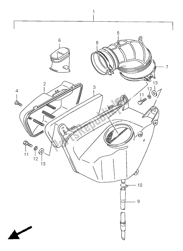 Toutes les pièces pour le Filtre à Air (arrière) du Suzuki VS 1400 Intruder 2002