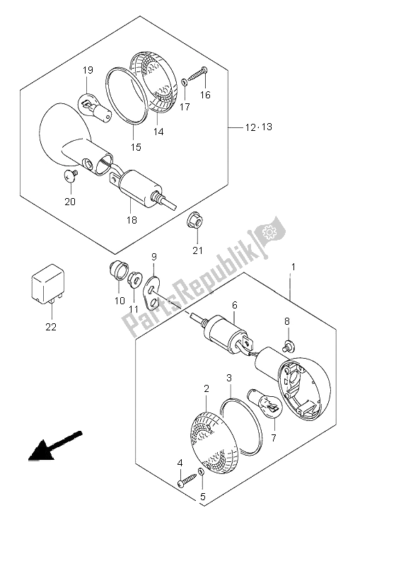 All parts for the Turn Signal Lamp of the Suzuki RV 125 Vanvan 2005