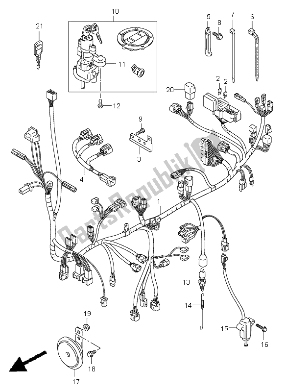 All parts for the Wiring Harness (sv1000-u1-u2) of the Suzuki SV 1000 NS 2003