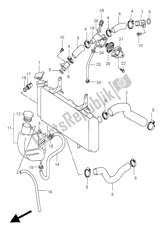 Tutte le parti per il Tubo Del Radiatore del Suzuki DL 1000 V Strom 2003