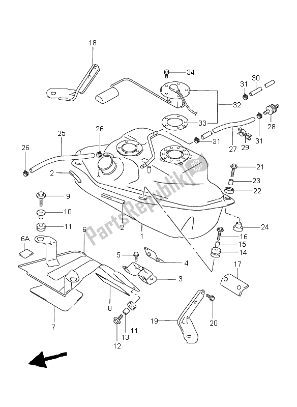 Todas las partes para Depósito De Combustible de Suzuki VL 1500 Intruder LC 1999