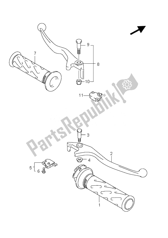 Tutte le parti per il Leva Della Maniglia del Suzuki UH 125 Burgman 2007