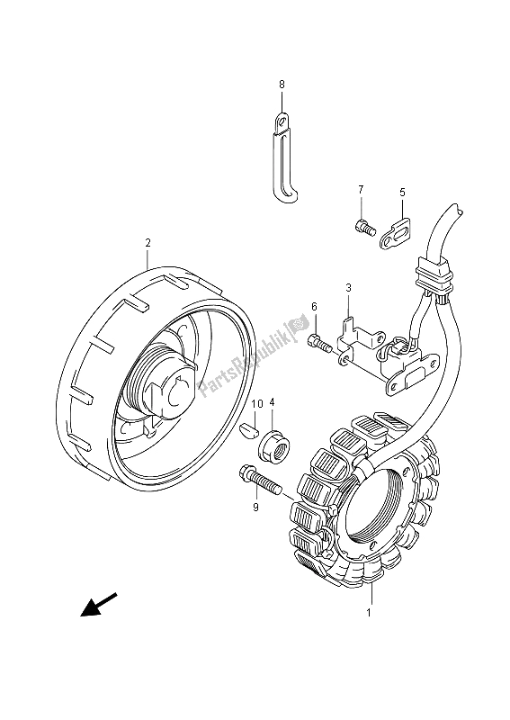 All parts for the Magneto of the Suzuki LT F 400F Kingquad FSI 4X4 2015