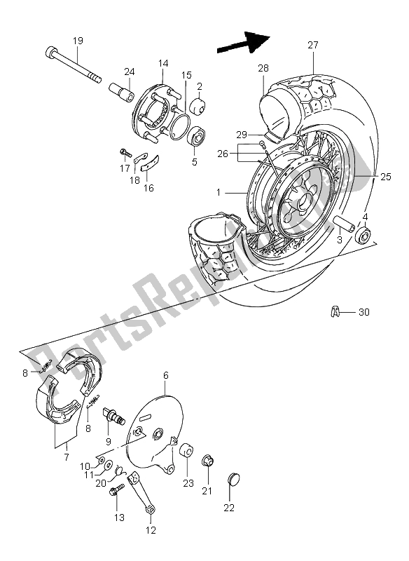 Todas las partes para Rueda Trasera de Suzuki VS 800 Intruder 1998