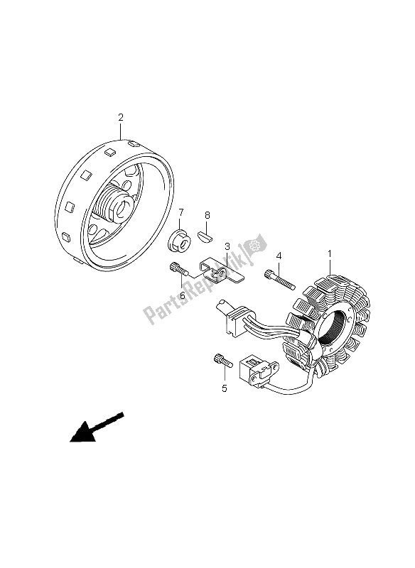 All parts for the Magneto of the Suzuki DR 125 SM 2009