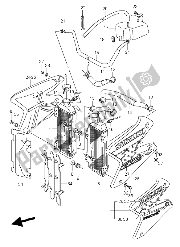 Tutte le parti per il Termosifone del Suzuki DR Z 400S 2002