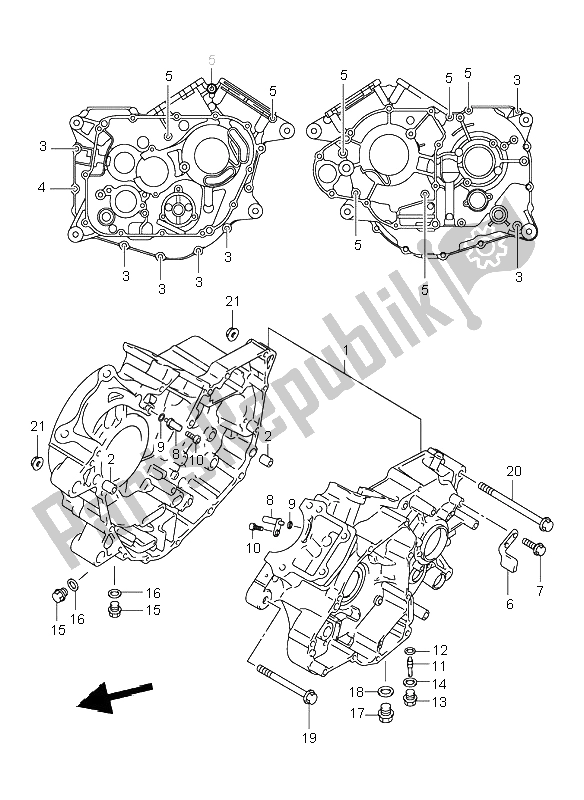 Tutte le parti per il Carter del Suzuki VL 125 Intruder 2003