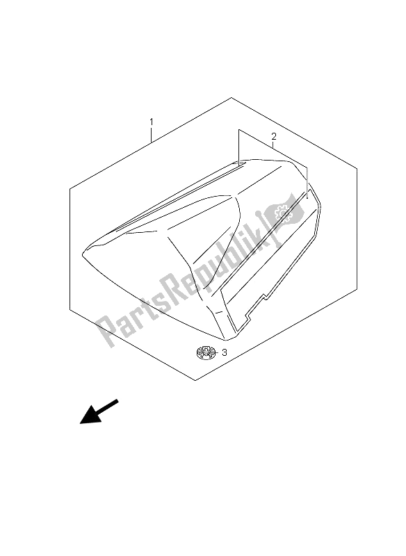 All parts for the Seat Tail Box (gsx-r600x) of the Suzuki GSX R 600X 2005