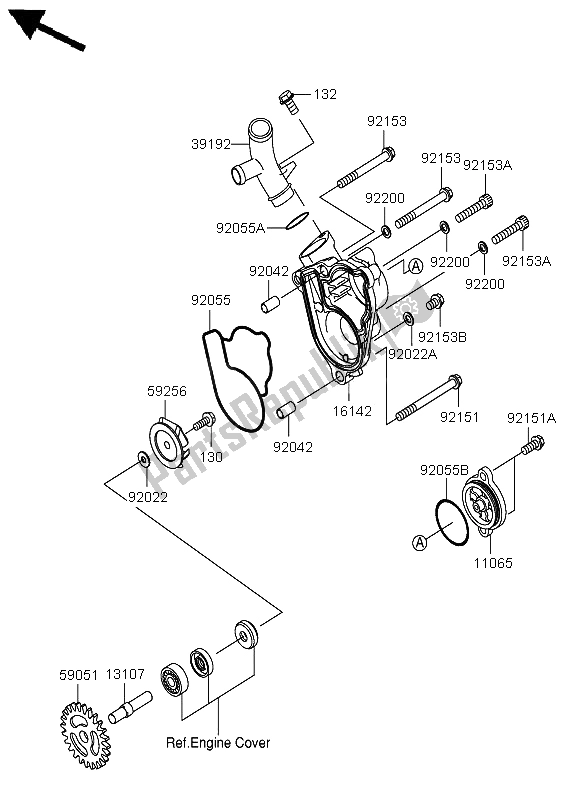 Tutte le parti per il Pompa Dell'acqua del Suzuki RM Z 250 2005