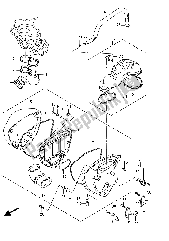 Toutes les pièces pour le Purificateur D'air du Suzuki VZ 800 Intruder 2015