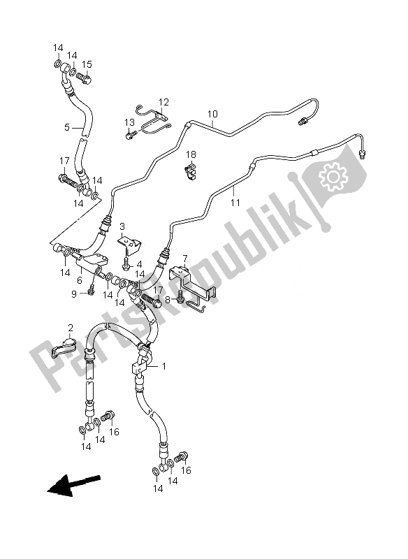 Tutte le parti per il Tubo Freno Anteriore (dl650a-aue) del Suzuki DL 650A V Strom 2010