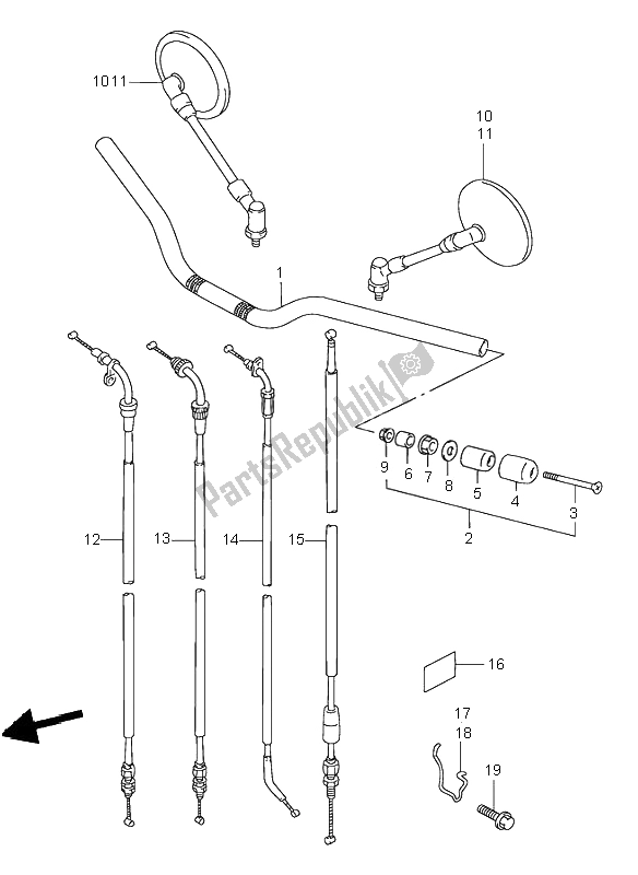 All parts for the Handlebar of the Suzuki GSF 600S Bandit 1996