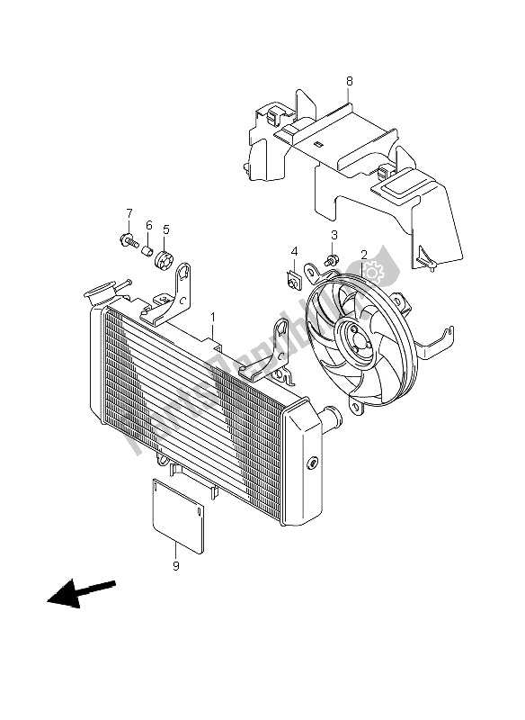 Tutte le parti per il Termosifone del Suzuki DL 650A V Strom 2010