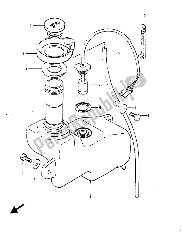 Toutes les pièces pour le Cuve à Mazout du Suzuki RG 125 CUC Gamma 1987