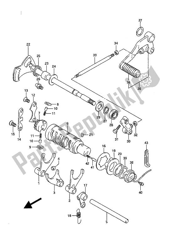 Todas las partes para Cambio De Marchas de Suzuki GSF 400 Bandit 1992