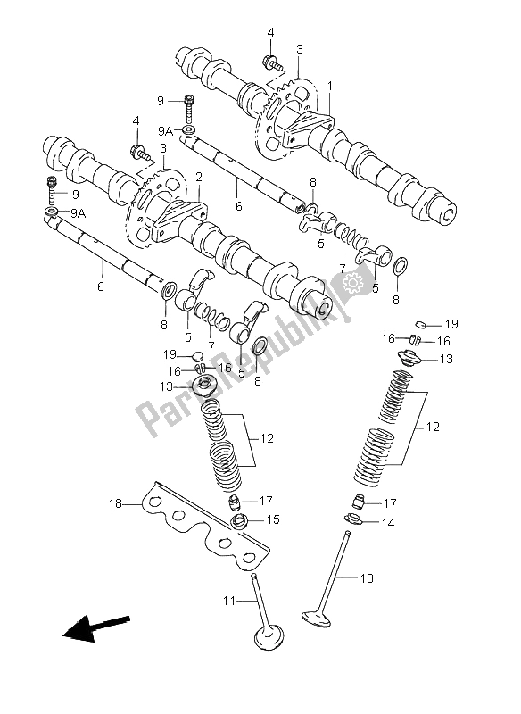 Toutes les pièces pour le Arbre à Cames Et Soupape du Suzuki GSX 600F 1995