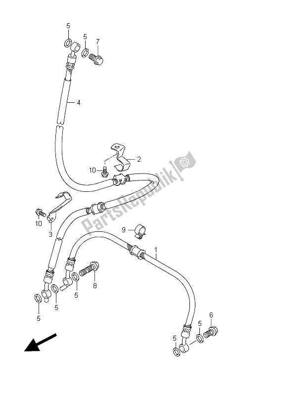 Tutte le parti per il Tubo Freno Anteriore (sfv650 E21) del Suzuki SFV 650A Gladius 2011