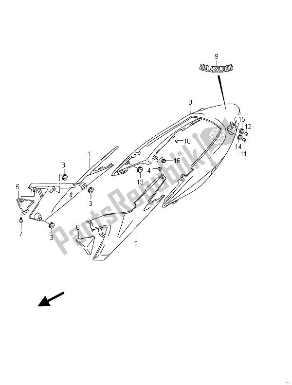 All parts for the Frame Cover (gsf650s) of the Suzuki GSF 650 Sasa Bandit 2011