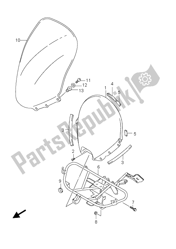 Toutes les pièces pour le Pare-brise du Suzuki UH 125 Burgman 2008