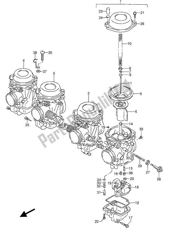 Todas las partes para Carburador de Suzuki GSX 600 FUU2 1993