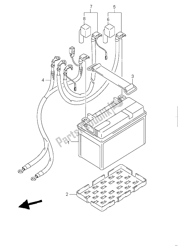 All parts for the Battery of the Suzuki GSR 600A 2009