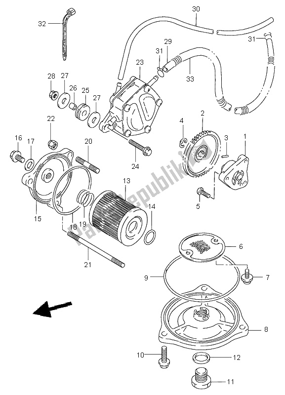 Tutte le parti per il Pompa Dell'olio E Pompa Del Carburante del Suzuki LT F 300F Kingquad 4X4 2000