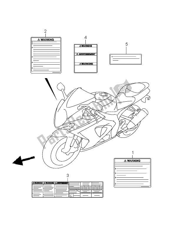 Alle onderdelen voor de Etiket van de Suzuki GSX R 1000 2008