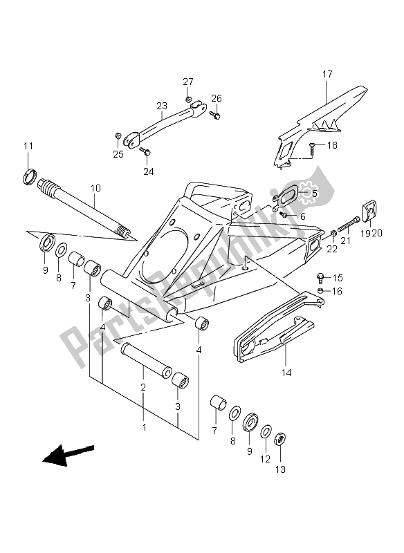 Wszystkie części do Tylne Rami? Wahad? Owe Suzuki GSX 1300R Hayabusa 2001