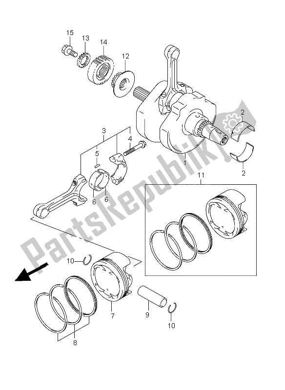 Todas las partes para Cigüeñal de Suzuki DL 650A V Strom 2009