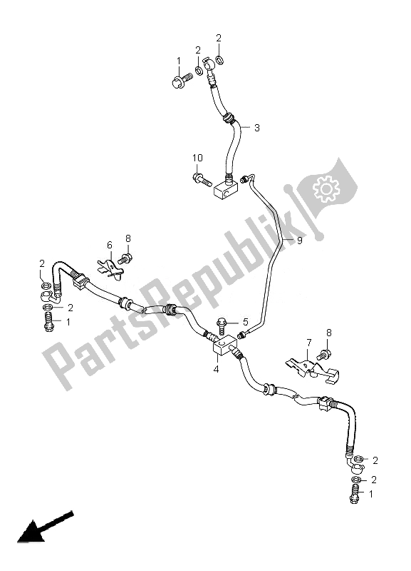 All parts for the Front Brake Hose of the Suzuki LT A 500 XPZ Kingquad AXI 4X4 2010