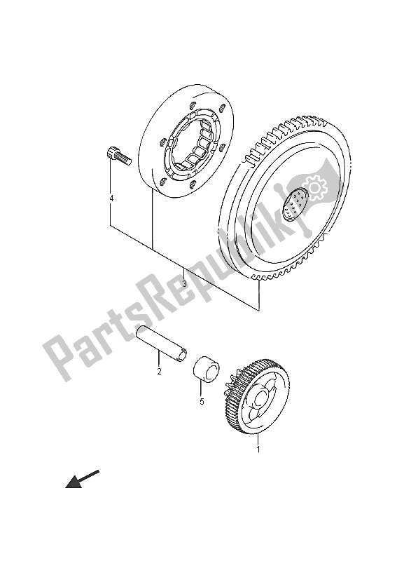 All parts for the Starter Clutch of the Suzuki Burgman AN 400 ZZA 2016