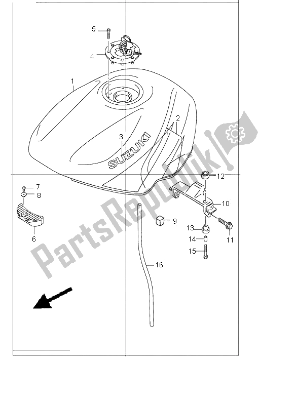 Todas las partes para Depósito De Combustible de Suzuki GS 500 2002