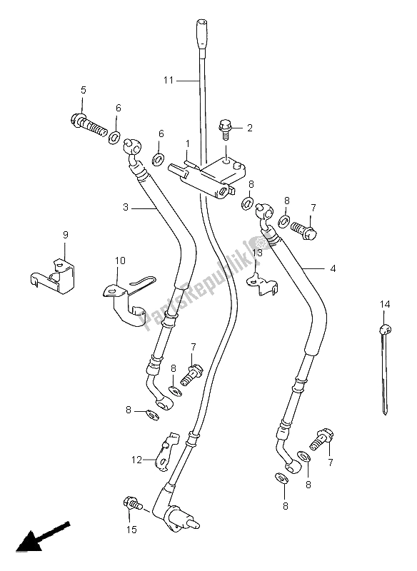 All parts for the Front Brake Hose (gsf1200sa) of the Suzuki GSF 1200 Nssa Bandit 1998