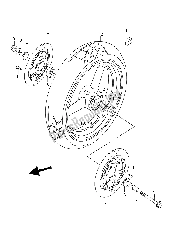 Wszystkie części do Przednie Ko? O Suzuki GSX 600F 1999