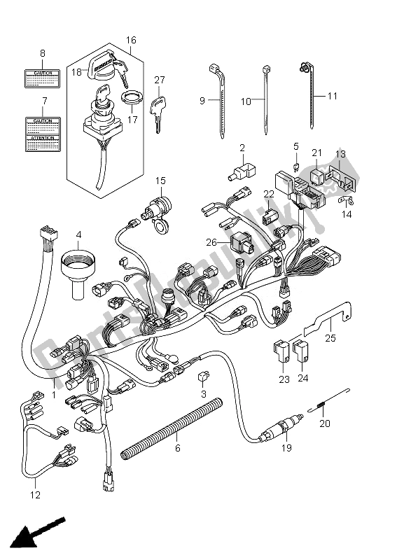 Wszystkie części do Wi? Zka Przewodów Suzuki LT A 750 XPZ Kingquad AXI 4X4 2010