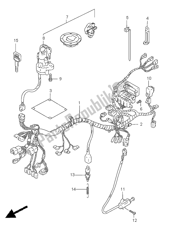 All parts for the Wiring Harness (gsf1200-s) of the Suzuki GSF 1200 Nssa Bandit 1998