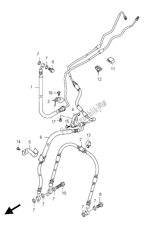All parts for the Front Brake Hose (sfv650a E21) of the Suzuki SFV 650A Gladius 2012