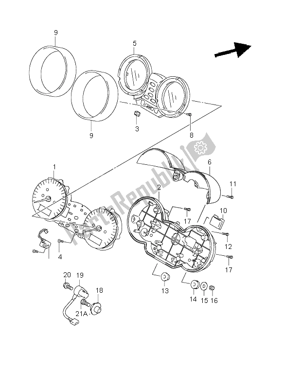 Alle onderdelen voor de Snelheidsmeter (gsf600s-su) van de Suzuki GSF 600 NS Bandit 2003