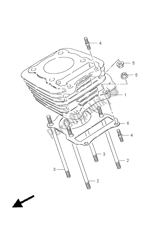 All parts for the Cylinder of the Suzuki GN 125E 2001