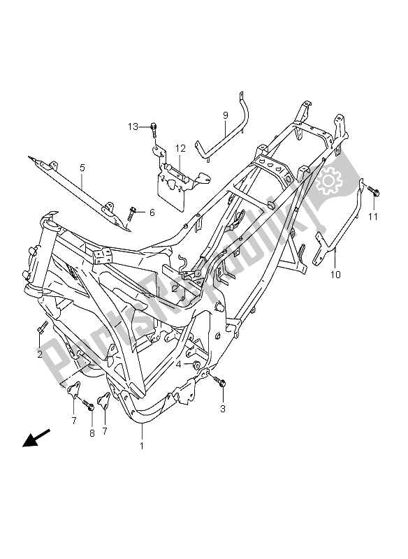 Tutte le parti per il Telaio del Suzuki GSX 600F 2005