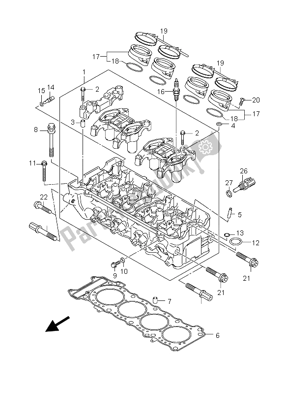 Tutte le parti per il Testata del Suzuki GSX R 600 2004