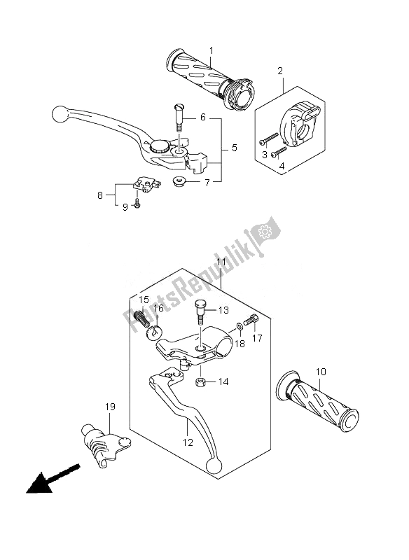 All parts for the Handle Lever of the Suzuki SV 650 Nsnasa 2007