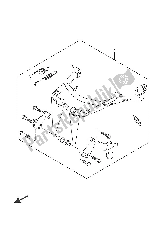 All parts for the Optional (center Stand Set) of the Suzuki DL 650 AXT V Strom 2016