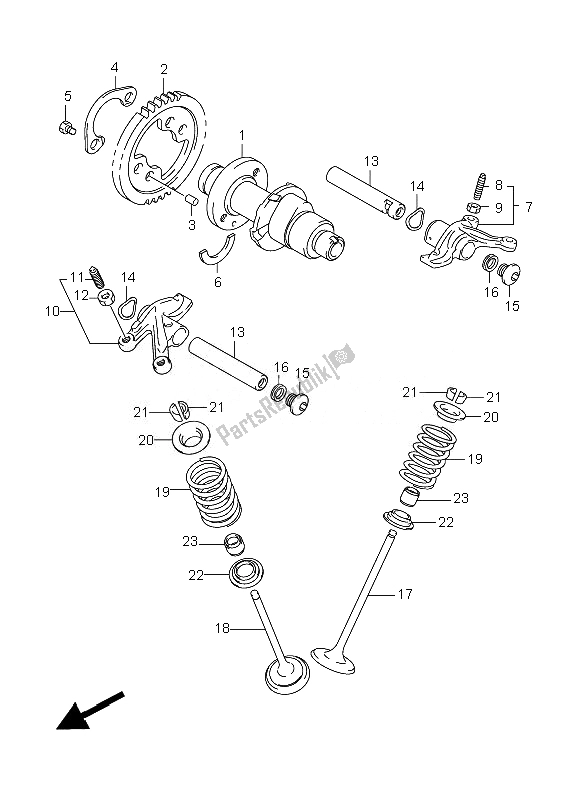 Tutte le parti per il Albero A Camme E Valvola del Suzuki LT A 450X Kingquad 4X4 2007