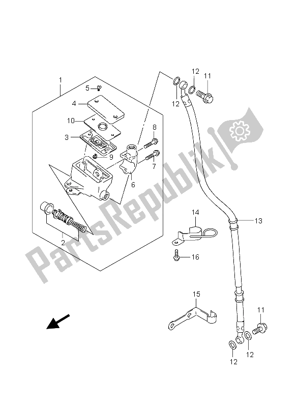 Tutte le parti per il Pompa Freno Anteriore del Suzuki GZ 250 Marauder 2004