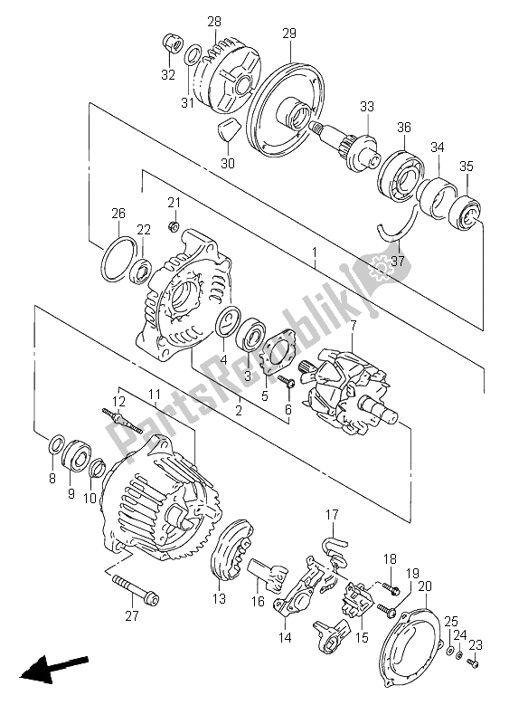 Todas las partes para Alternador de Suzuki RF 600R 1997